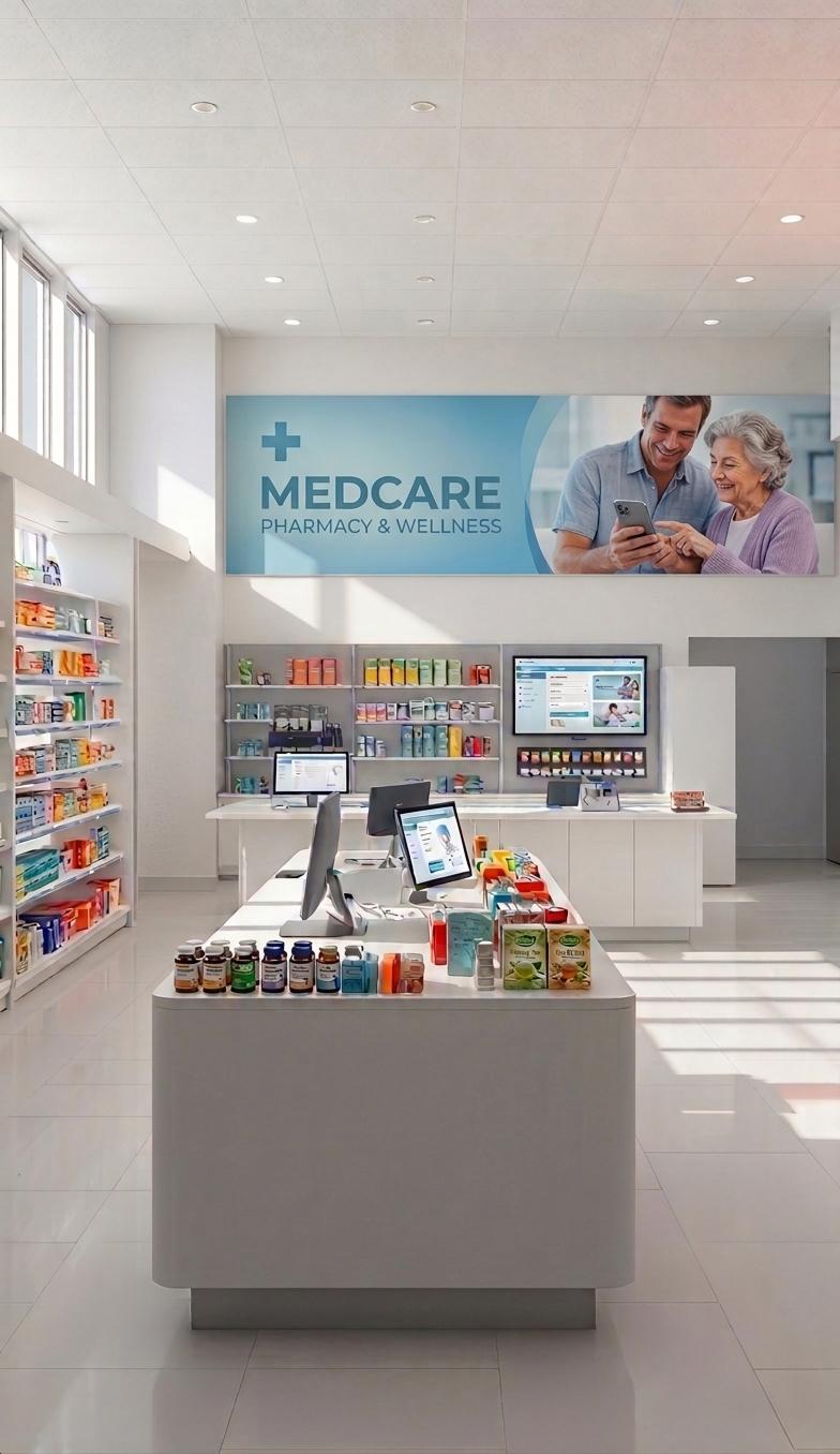 Modern pharmacy interior